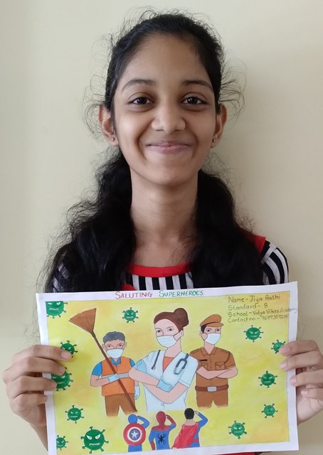 Jiya Rathi wins an award at XXXIII’th All Goa Online art competition 2022, by Youth Hostel of India – Margao Unit